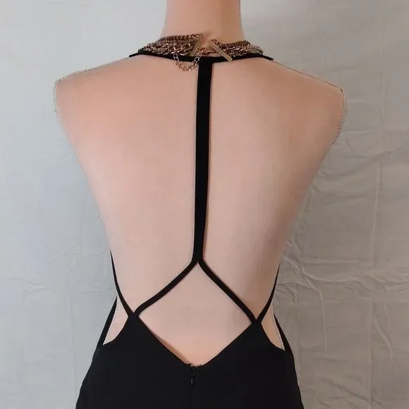 Tobi Black Side & Back Cutout Halter Bodycon Mini Dress - Picture 11 of 16